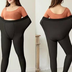 Kit 2 Meias Calças Térmicas Forradas Translúcidas Femininas Inverno Quente Confortável