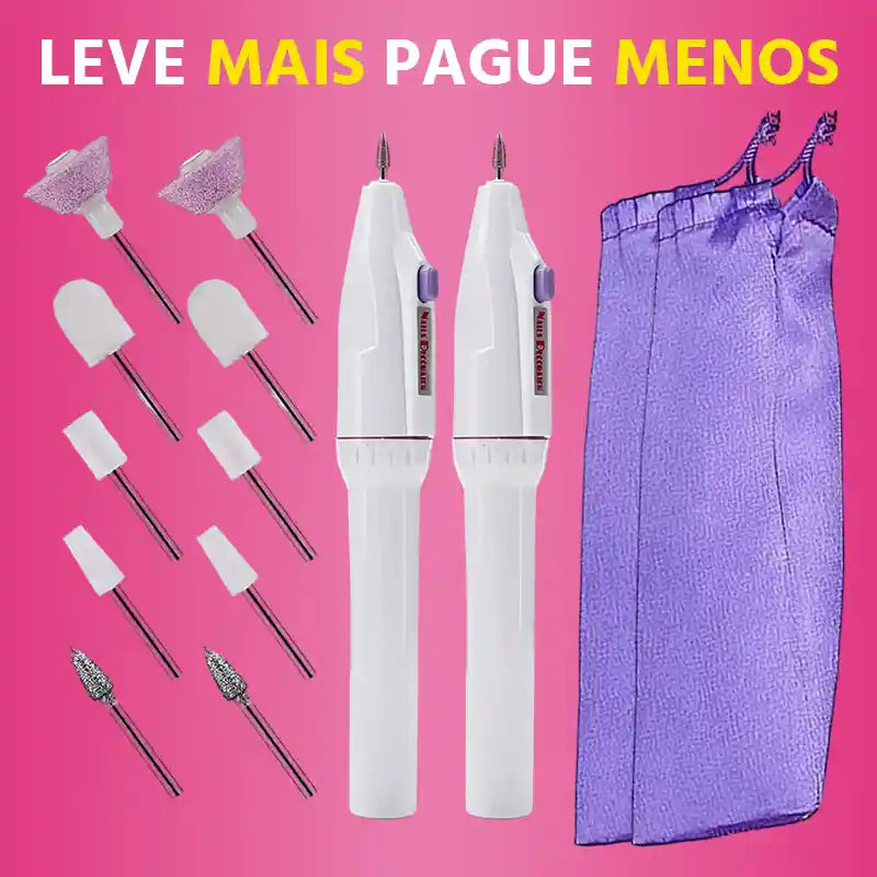 Lixa de Unha Elétrica Profissional Megapen 5 em 1 Sem Fio Portátil