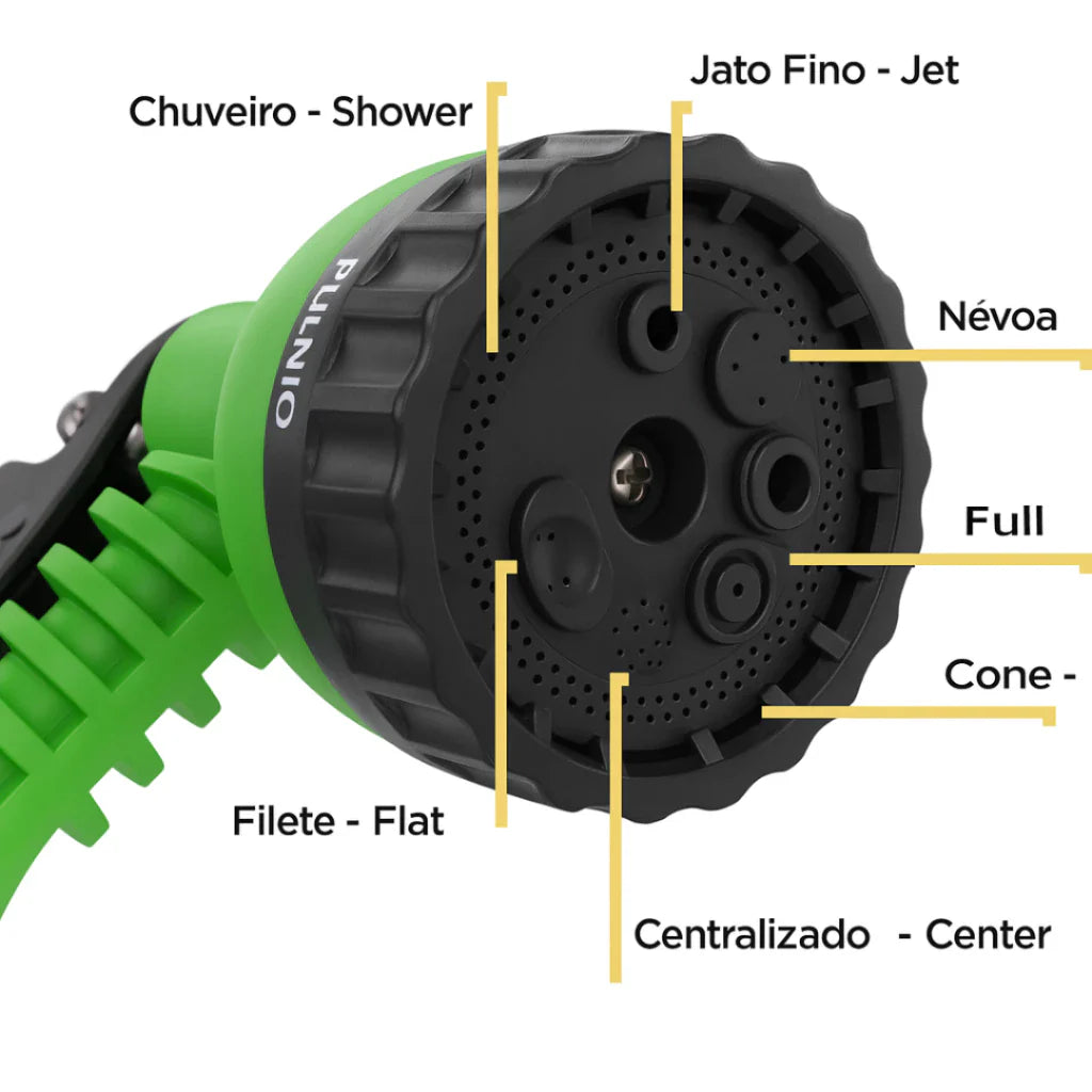 Mangueira Mágica Expansível HidroFlex 30 Metros: Bico Multiuso Jardim e Limpeza
