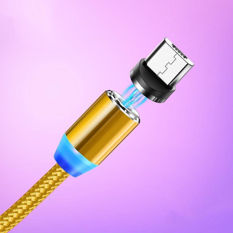 Cabo Magnético Carregamento Rápido 360º LED Universal iPhone Android