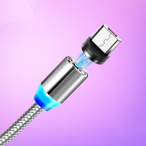 Cabo Magnético Carregamento Rápido 360º LED Universal iPhone Android