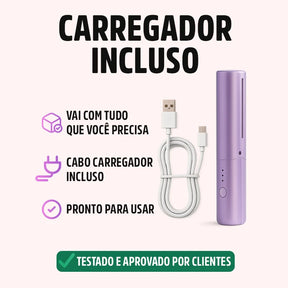 Pente Alisador de Cabelo InfiniteGlam Sem Fio 5-em-1: Alisa, Modela, Anti-Frizz Portátil
