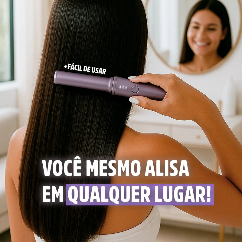 Pente Alisador de Cabelo InfiniteGlam Sem Fio 5-em-1: Alisa, Modela, Anti-Frizz Portátil