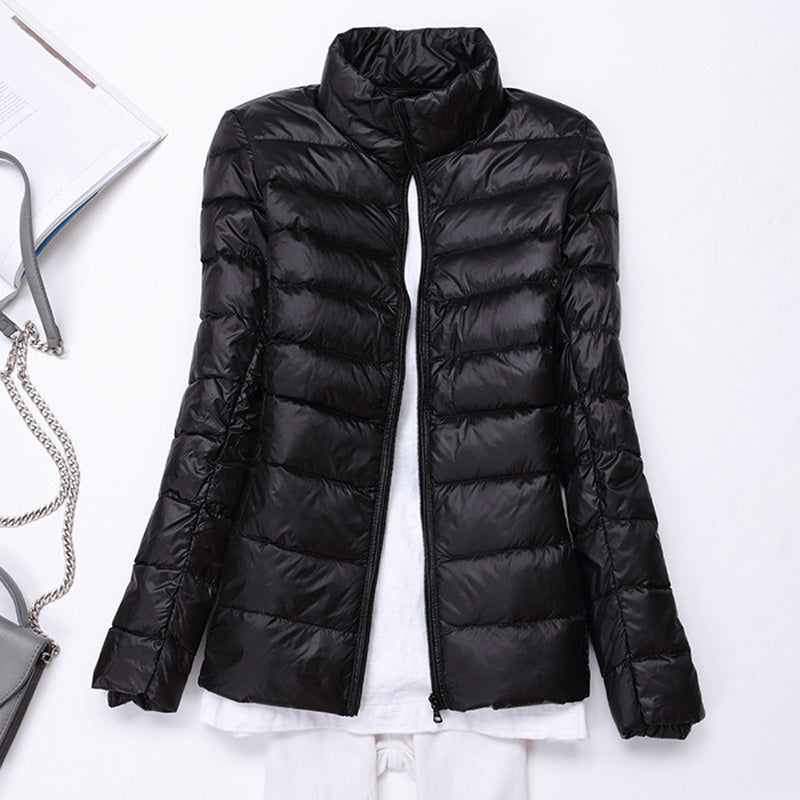 Jaqueta Puffer Feminina Acolchoada Estilosa Quente Inverno Proteção Conforto Moda Casual