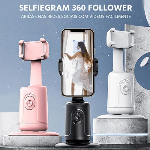 Estabilizador Gimbal Selfiegram Follower 360: Rastreamento Facial Automático, Vídeos Perfeitos!