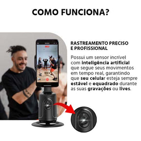 Estabilizador Gimbal Selfiegram Follower 360: Rastreamento Facial Automático, Vídeos Perfeitos!