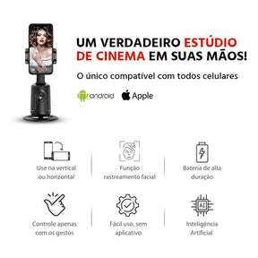 Estabilizador Gimbal Selfiegram Follower 360: Rastreamento Facial Automático, Vídeos Perfeitos!