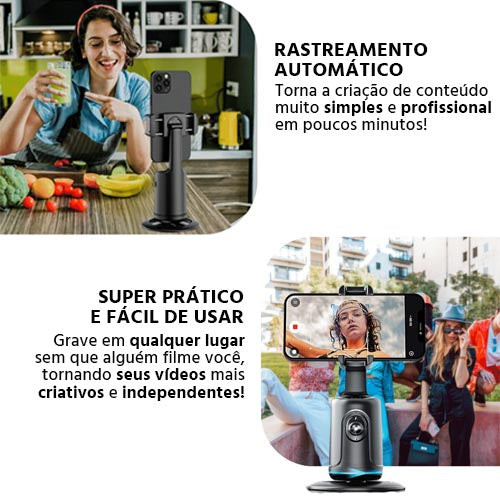 Estabilizador Gimbal Selfiegram Follower 360: Rastreamento Facial Automático, Vídeos Perfeitos!