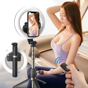Selfiegram Ring Light: Tripé Extensível 90cm, Iluminação LED, Bluetooth, Fotos Profissionais