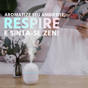 Umidificador Aromatizador Portátil USB LED: Ar Puro, Relaxamento e Bem-Estar Silencioso