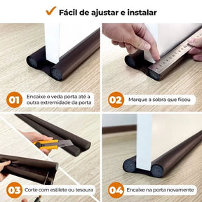 Veda Porta Ajustável Rolinho Duplo RollPro 80cm: Proteção Térmica e Anti-Insetos